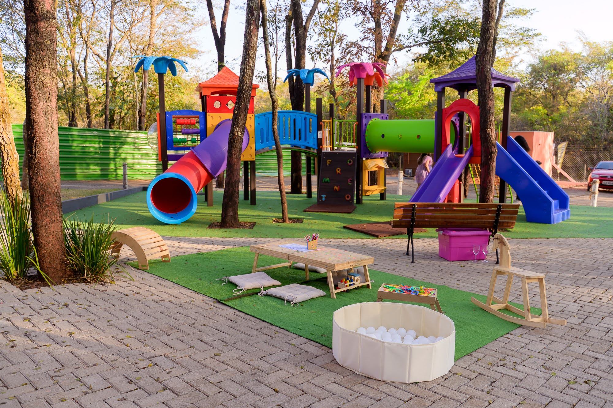 Playground infantil seguro na Casa da Fazenda